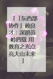 「东西部协作」赖良才：深耕苗岭四载 用教育之光点亮大山未来