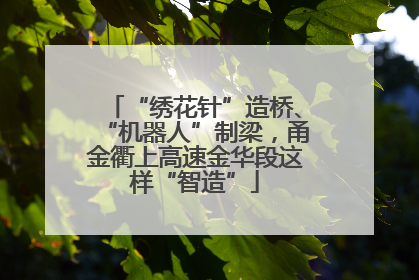 “绣花针”造桥、“机器人”制梁，甬金衢上高速金华段这样“智造”