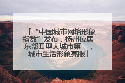 “中国城市网络形象指数”发布，扬州位居东部Ⅱ型大城市第一，城市生活形象亮眼