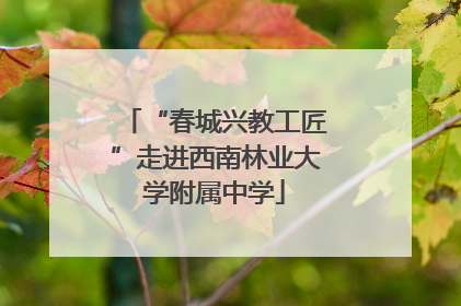 “春城兴教工匠”走进西南林业大学附属中学
