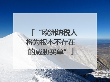 “欧洲纳税人将为根本不存在的威胁买单”