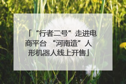 “行者二号”走进电商平台 “河南造”人形机器人线上开售