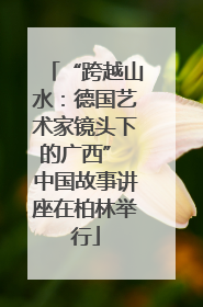 “跨越山水：德国艺术家镜头下的广西” 中国故事讲座在柏林举行