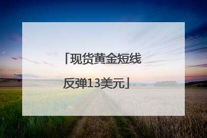 现货黄金短线反弹13美元