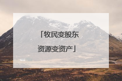 牧民变股东 资源变资产