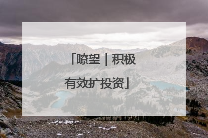 瞭望｜积极有效扩投资