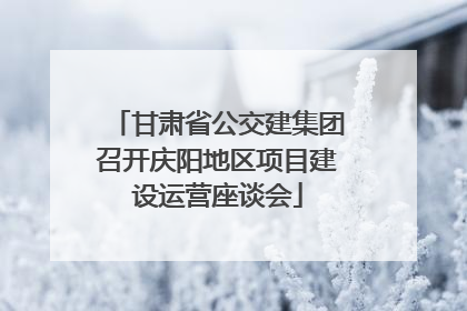 甘肃省公交建集团召开庆阳地区项目建设运营座谈会