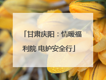 甘肃庆阳：情暖福利院 电护安全行