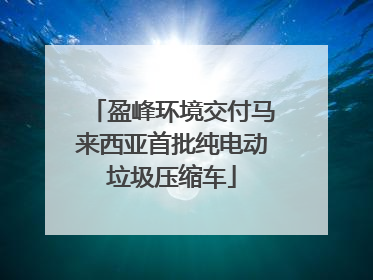 盈峰环境交付马来西亚首批纯电动垃圾压缩车