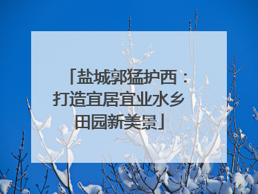 盐城郭猛护西：打造宜居宜业水乡田园新美景