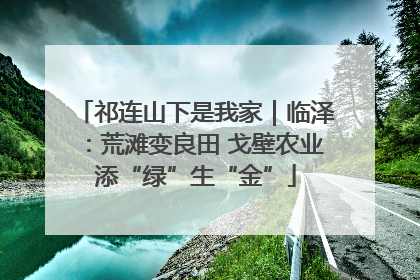 祁连山下是我家｜临泽：荒滩变良田 戈壁农业添“绿”生“金”