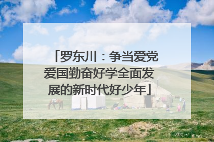 罗东川：争当爱党爱国勤奋好学全面发展的新时代好少年