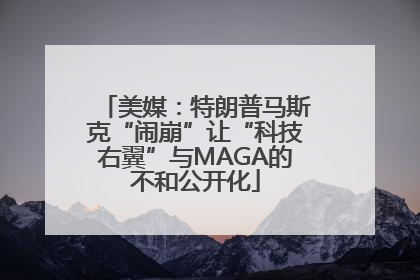美媒：特朗普马斯克“闹崩”让“科技右翼”与MAGA的不和公开化