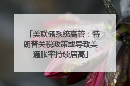 美联储系统高管：特朗普关税政策或导致美通胀率持续居高