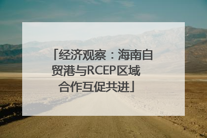 经济观察：海南自贸港与RCEP区域合作互促共进