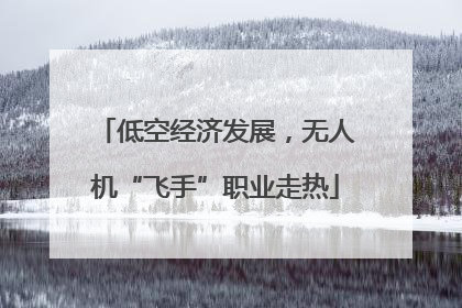 低空经济发展，无人机“飞手”职业走热