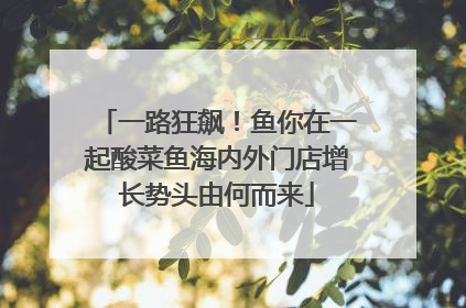 一路狂飙！鱼你在一起酸菜鱼海内外门店增长势头由何而来