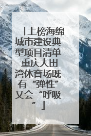 上榜海绵城市建设典型项目清单 重庆大田湾体育场既有“弹性”又会“呼吸”