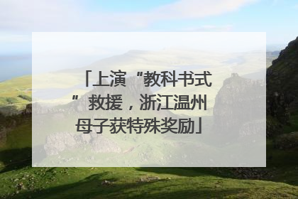 上演“教科书式”救援，浙江温州母子获特殊奖励
