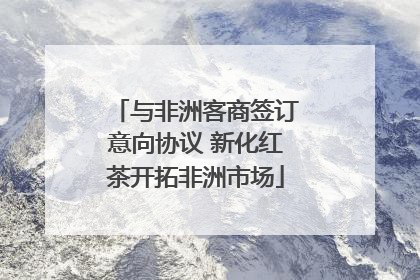 与非洲客商签订意向协议 新化红茶开拓非洲市场
