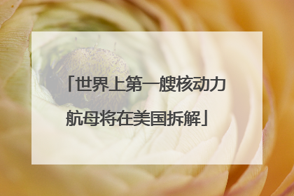 世界上第一艘核动力航母将在美国拆解