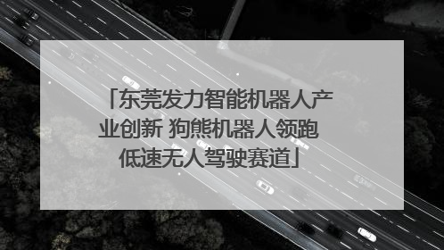 东莞发力智能机器人产业创新 狗熊机器人领跑低速无人驾驶赛道
