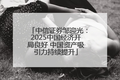 中信证券邹迎光：2025中国经济开局良好 中国资产吸引力持续提升