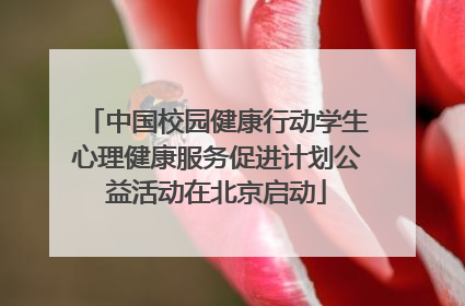 中国校园健康行动学生心理健康服务促进计划公益活动在北京启动
