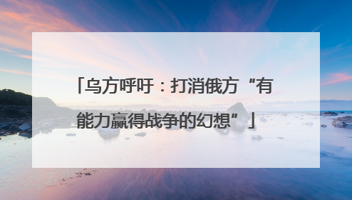 乌方呼吁：打消俄方“有能力赢得战争的幻想”
