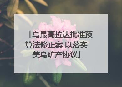 乌最高拉达批准预算法修正案 以落实美乌矿产协议
