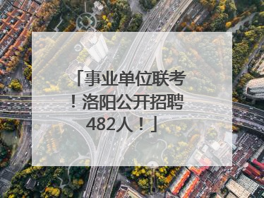 事业单位联考！洛阳公开招聘482人！