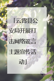云霄县公安局开展打击网络谣言主题宣传活动