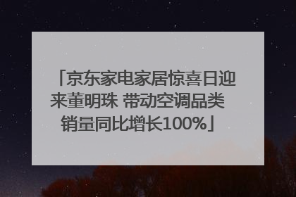 京东家电家居惊喜日迎来董明珠 带动空调品类销量同比增长100%