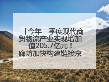 今年一季度现代商贸物流产业实现增加值205.7亿元！廊坊加快构建链接京津冀面向全世界的物流通道