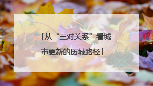 从“三对关系”看城市更新的历城路径