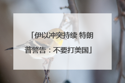 伊以冲突持续 特朗普警告：不要打美国
