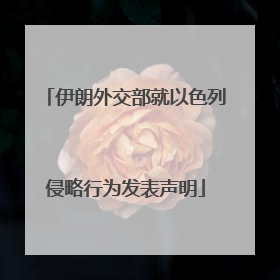 伊朗外交部就以色列侵略行为发表声明