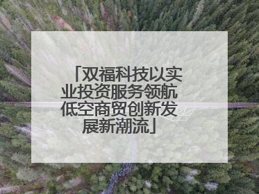 双福科技以实业投资服务领航低空商贸创新发展新潮流