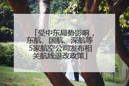 受中东局势影响，东航、国航、深航等5家航空公司发布相关航线退改政策