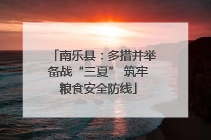 南乐县：多措并举备战“三夏” 筑牢粮食安全防线