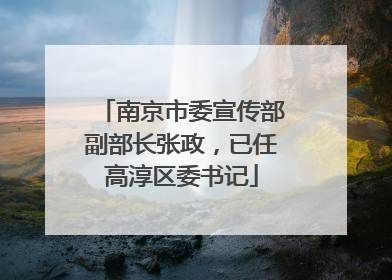 南京市委宣传部副部长张政，已任高淳区委书记