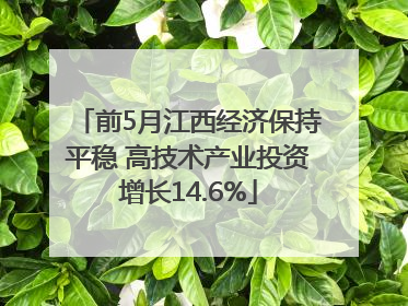 前5月江西经济保持平稳 高技术产业投资增长14.6%