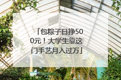 包粽子日挣500元！大学生靠这门手艺月入过万