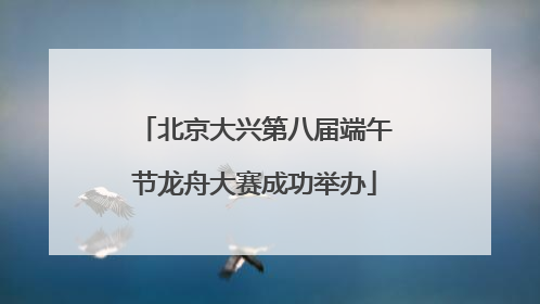 北京大兴第八届端午节龙舟大赛成功举办