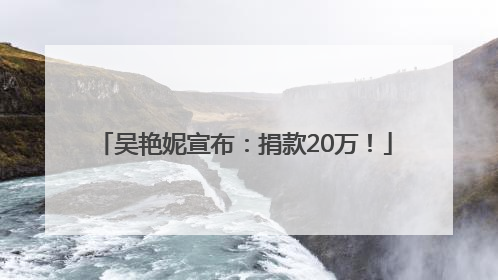 吴艳妮宣布：捐款20万！