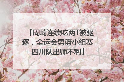 周琦连续吃两T被驱逐，全运会男篮小组赛四川队出师不利