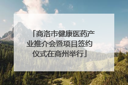 商洛市健康医药产业推介会暨项目签约仪式在商州举行