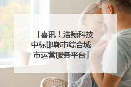 喜讯！浩鲸科技中标邯郸市综合城市运营服务平台