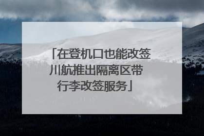 在登机口也能改签 川航推出隔离区带行李改签服务