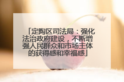 定陶区司法局：强化法治政府建设，不断增强人民群众和市场主体的获得感和幸福感